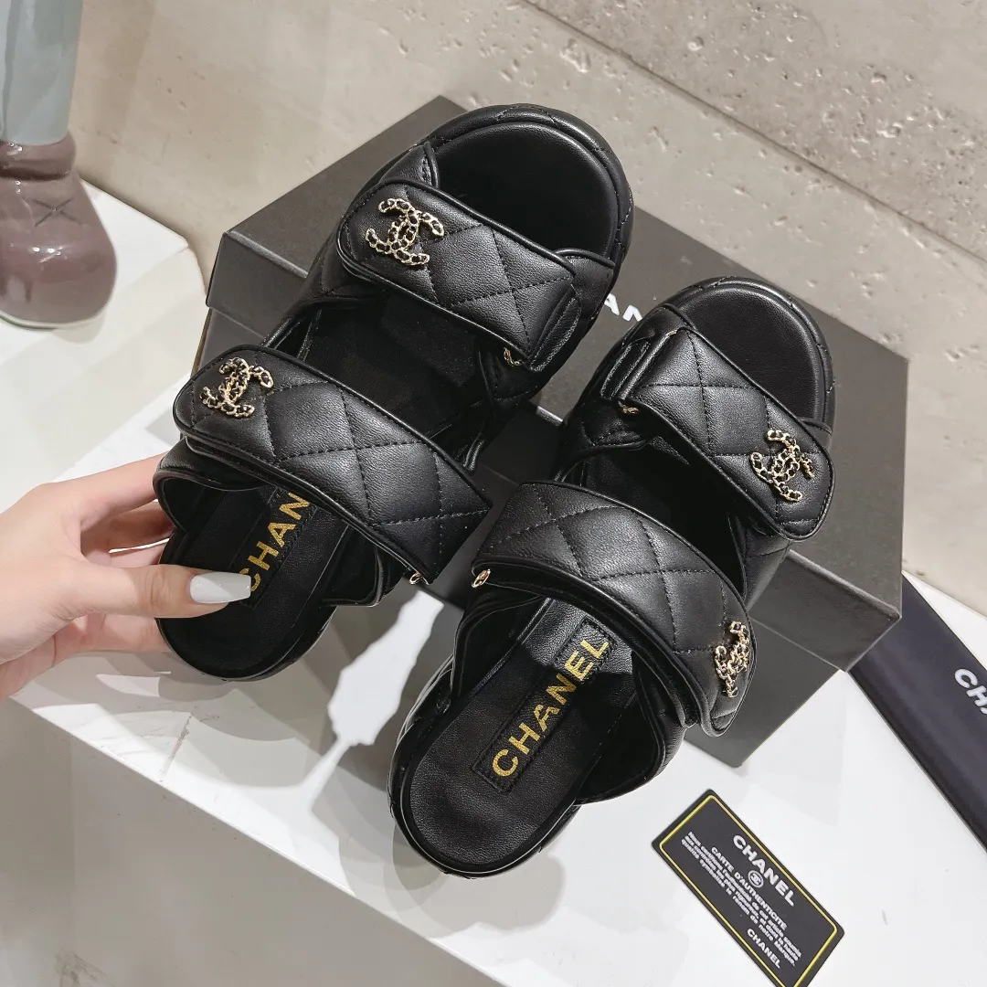 👟👟Ex-factory price 520👟👟 (top version) CHANEL Chanel C Jia Xiaoxiang 24ss new wedge heel open toe high heel sandals Top counter quality, don’t be super stunning the moment you put it on your feet🔥All materials are customized according to the original version! Upper: imported cowhide, lining: imported sheepskin, feet: sheepskin, sole: original outsole, size: 34-41